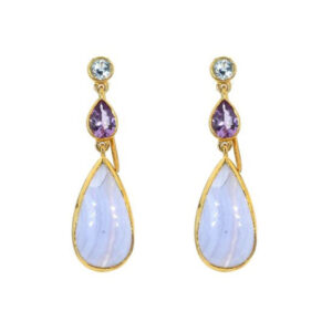 Blue Lace Agate| Amethyst| Aquamarine |Earring