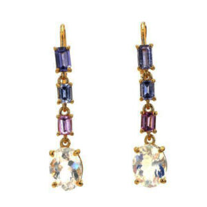 Spectrum | sapphire | Rainbow Moonstone | Earrings