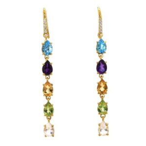 Multi colour earrings ||Topaz|Amethyst|Peridot|Citrine|Rose Quartz