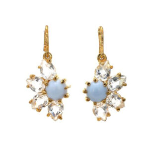 Peruvian opal| white topaz |Drop Earrings