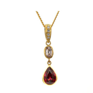 Pinkish Brown Zircon | Garnet | Pendant